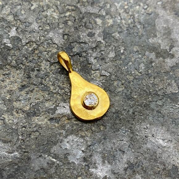 NEW Anthropologie Gold Whisper Teardrop Molten Birthstone Charm - Picture 2 of 16